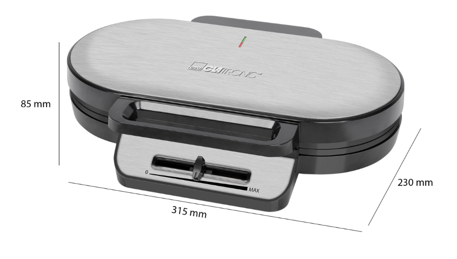 8195355 Вафельница Clatronic WA 3745 серебристый STDN-0068369 - Вид №8