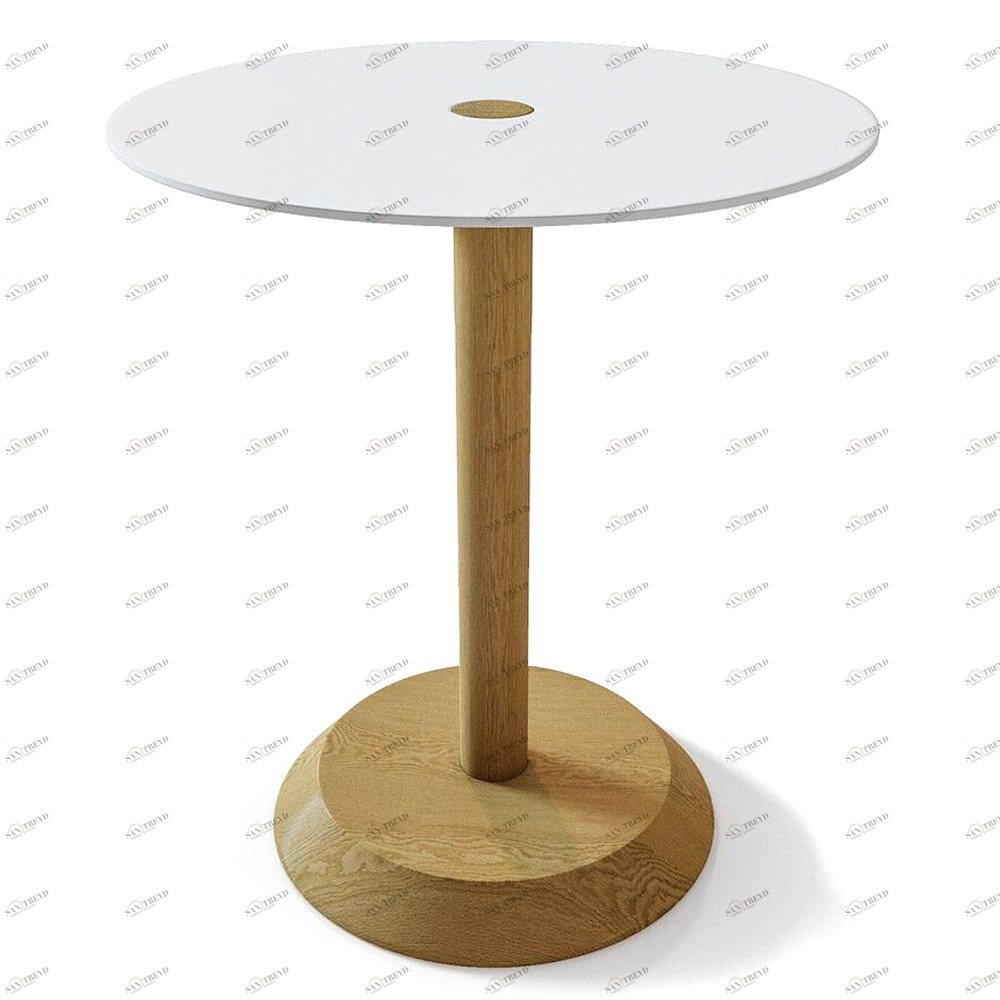 Приставной столик круглый белый на деревянной ножке 45 см Rondo BRAGIN DESIGN  256531 Белый 