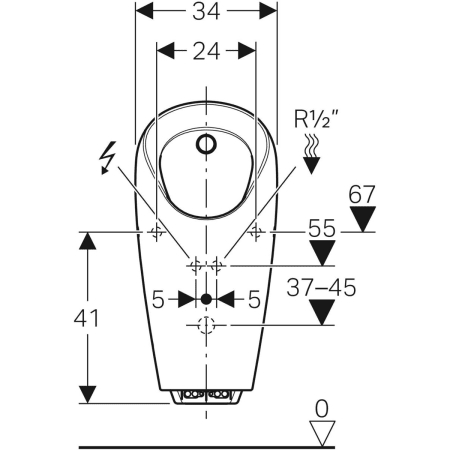 116.085.00.1 Писсуар сенсорный настенный Geberit  - Вид №2