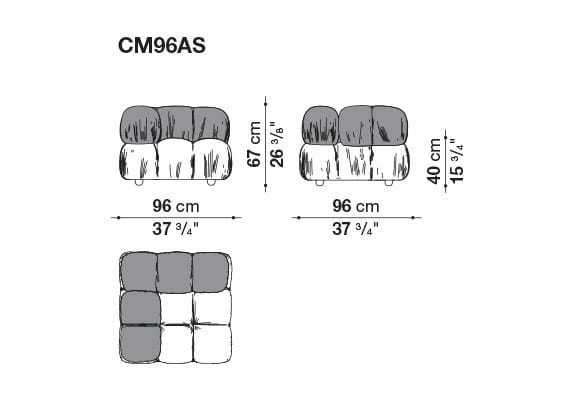 Модульный кожаный диван capitonné B&B Italia Хамелеонда ARCH-00127086 - Вид №8