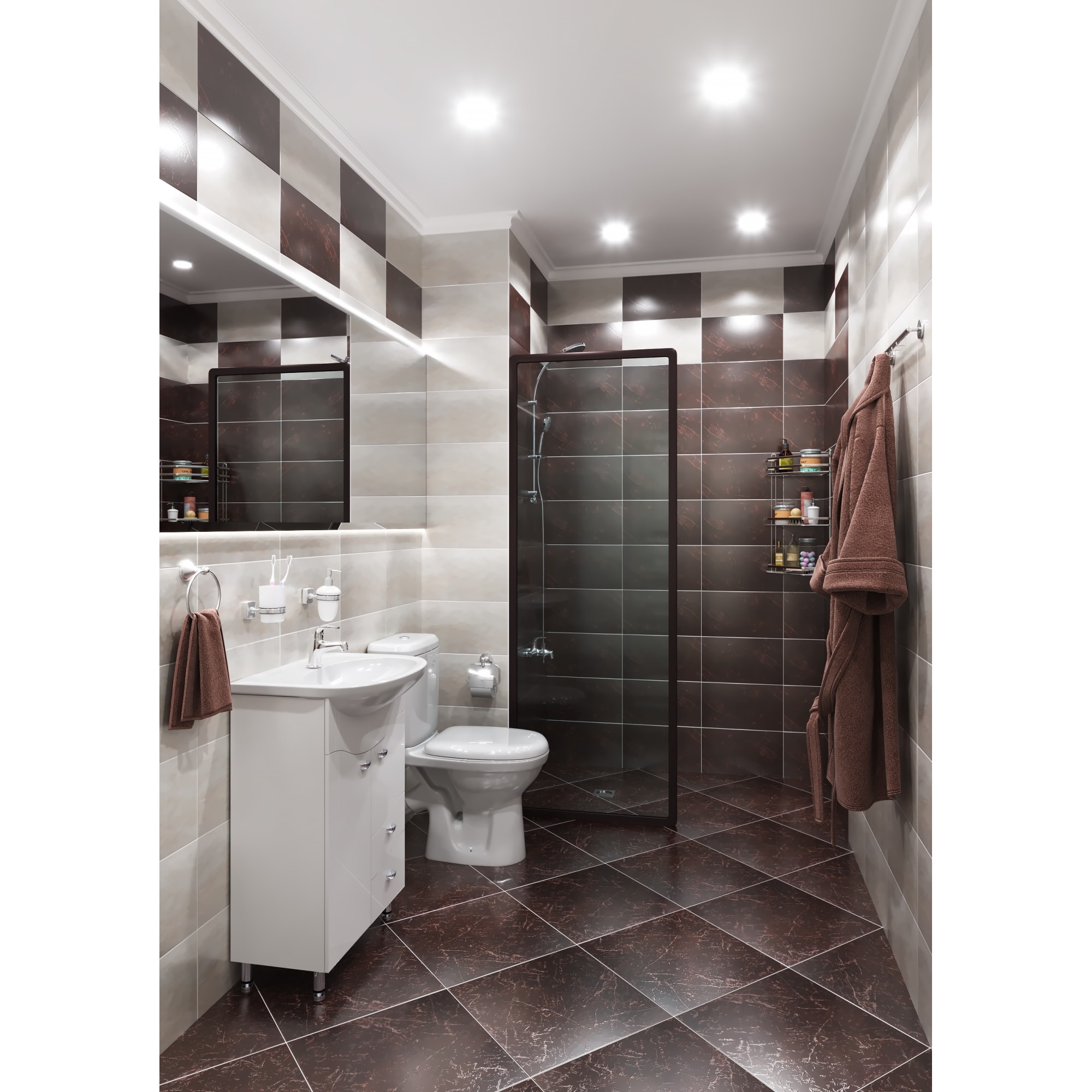 14175469 Плитка напольная 43x43 см 1.29 м2 цвет коричневый Pietra Santreyd - Вид №3