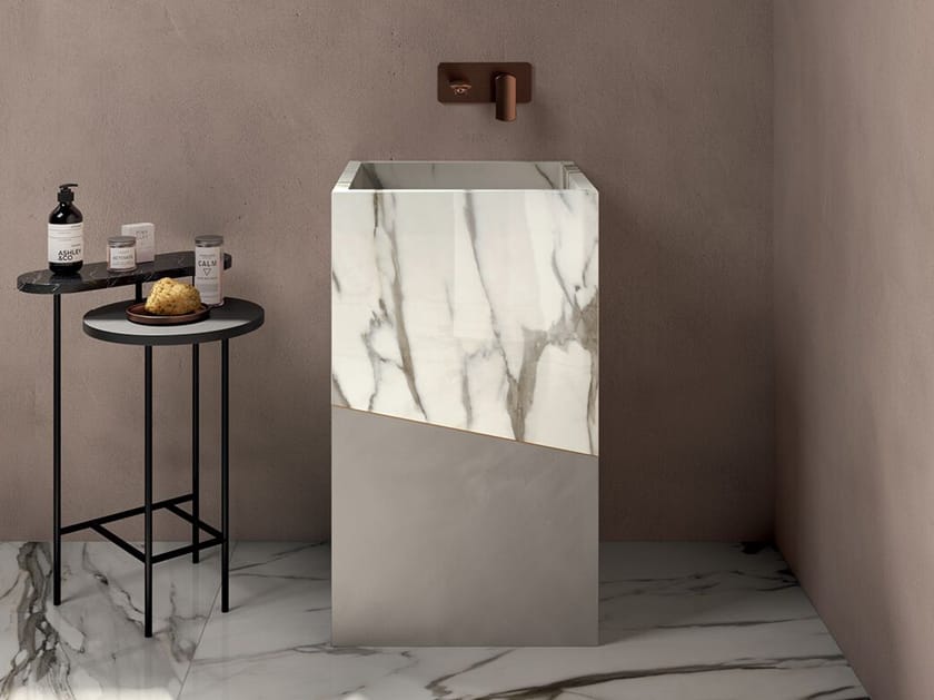 Раковина из керамогранита на колонне CERAMICA FONDOVALLE SHAPE ARCH-00055780