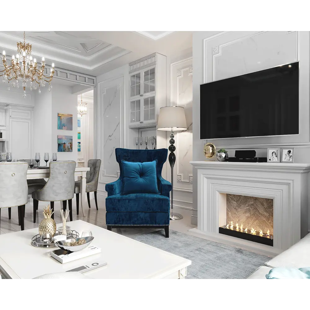 Подушка с пуговицей Бархат 43x43 см цвет морская глубина LINEN WAY STLM-2139325 - Вид №3