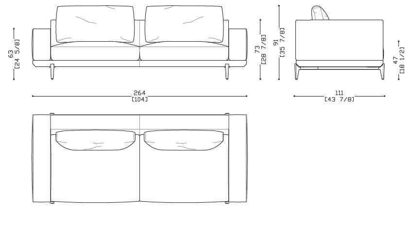 2-местный съемный диван Sicis Milton ARCH-00123371 - Вид №7