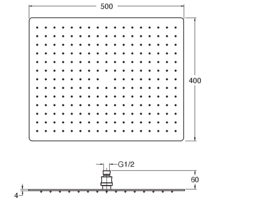 Прямоугольная потолочная душевая головка с системой защиты от накипи CRISTINA Rubinetterie душевые головки и рычаги-Shower &amp ARCH-00142559 - Вид №2