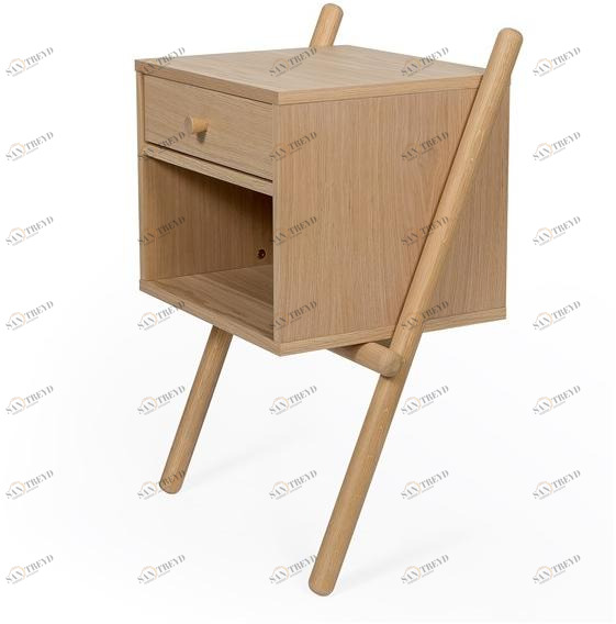 Woodman Прикроватная тумбочка из шпонированной древесины с ящиками Wiru sun-id-1507545