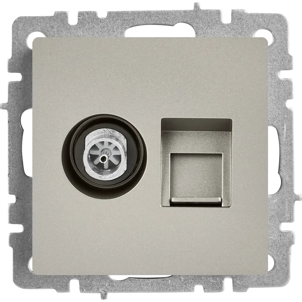 Розетка TV IEK Brite для скрытого монтажа с подключением RJ45 87761612