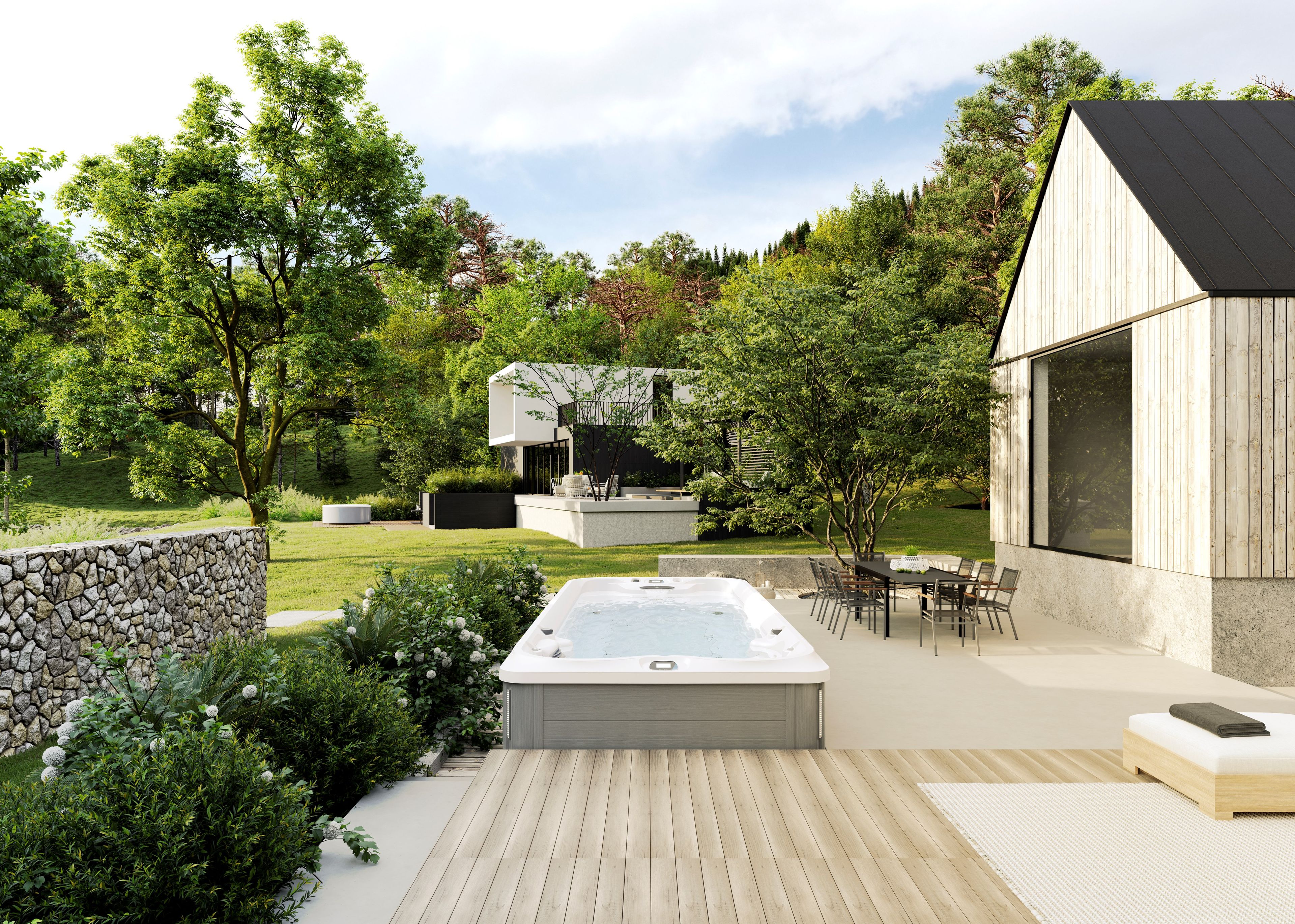 Открытый надземный мини-бассейн с противоточным плаванием Jacuzzi® Swim Spa ARCH-00081763 - Вид №6