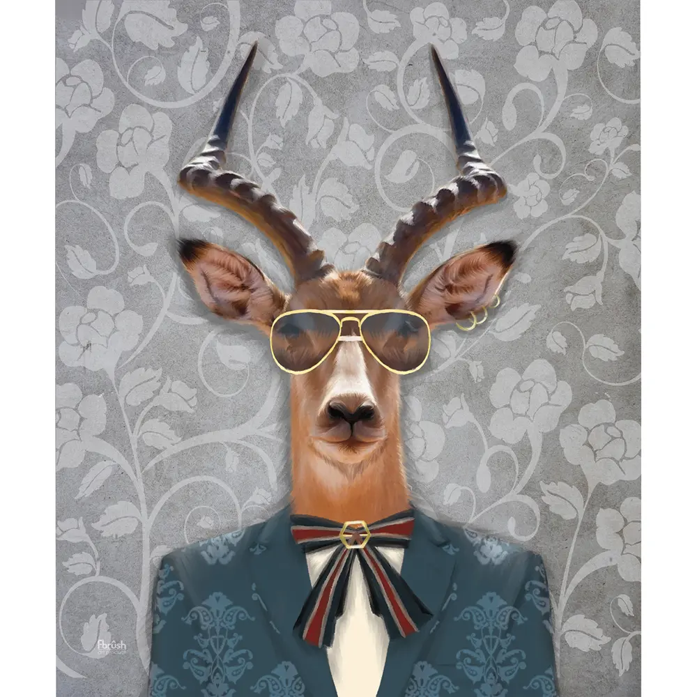Картина на холсте "Рогатый аристократ" 40x50 см FBRUSH STLM-2048125