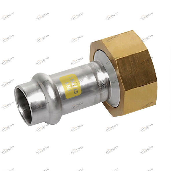 6173601578 SANHA 17360G пр.-фит. газ, нерж.сталь, накид.гайка, плоск.упл. 15x7/8 мм 