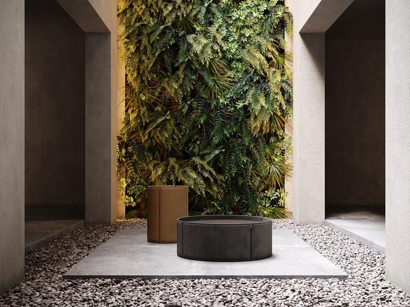 Domkapa Высокий круглый журнальный столик обтянутый кожей sun-id-1484270 - Вид №2