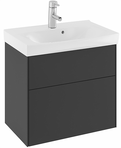 47432 IFO Sense тумба под умывальник с двумя ящиками, W = 600 мм, W1 = 622 мм, темно-серый - Вид №4