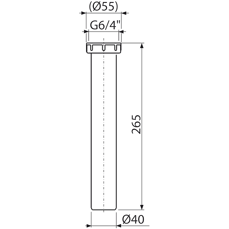 Патрубок с накидной гайкой 6/4" и штуцером ALCAPLAST A44MS - Вид №1