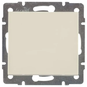 Выключатель встраиваемый Lezard Rain 1 клавиша, цвет жемчужно-белый