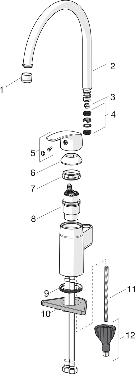 Oras 1038F Смеситель для кухни 1038F Safira Хром  - Вид №4