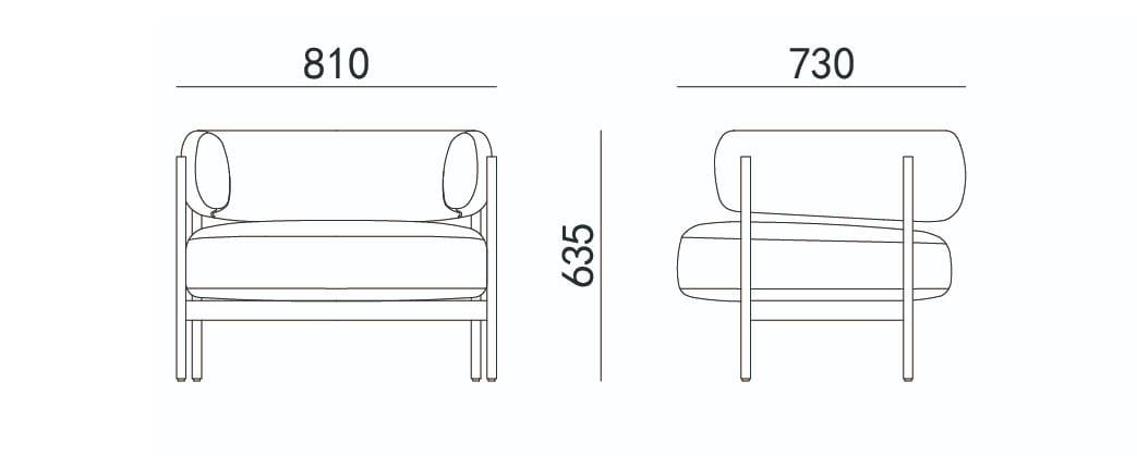 Тканевое кресло с подлокотниками HC28 maison Cini ARCH-00035397 - Вид №4