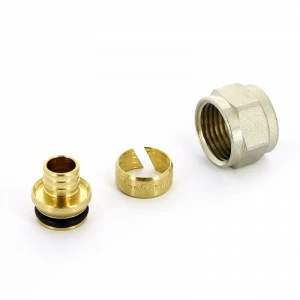 Соединитель обжим-В резьба евроконус для PEX трубы TIEMME 16(2,2)х1/2"EK