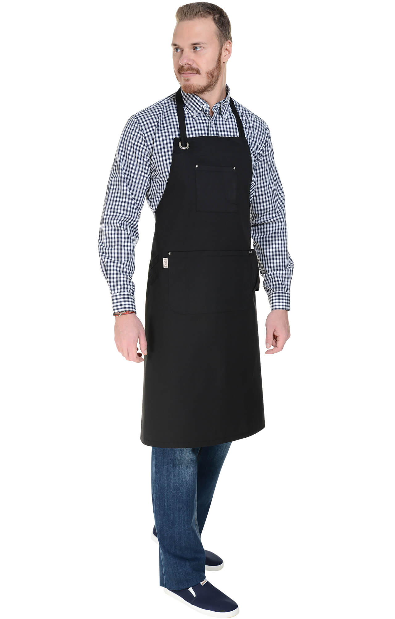 59985 Фартук  с нагрудником, цвет black RICON  Одежда для официантов  размер  - Вид №8