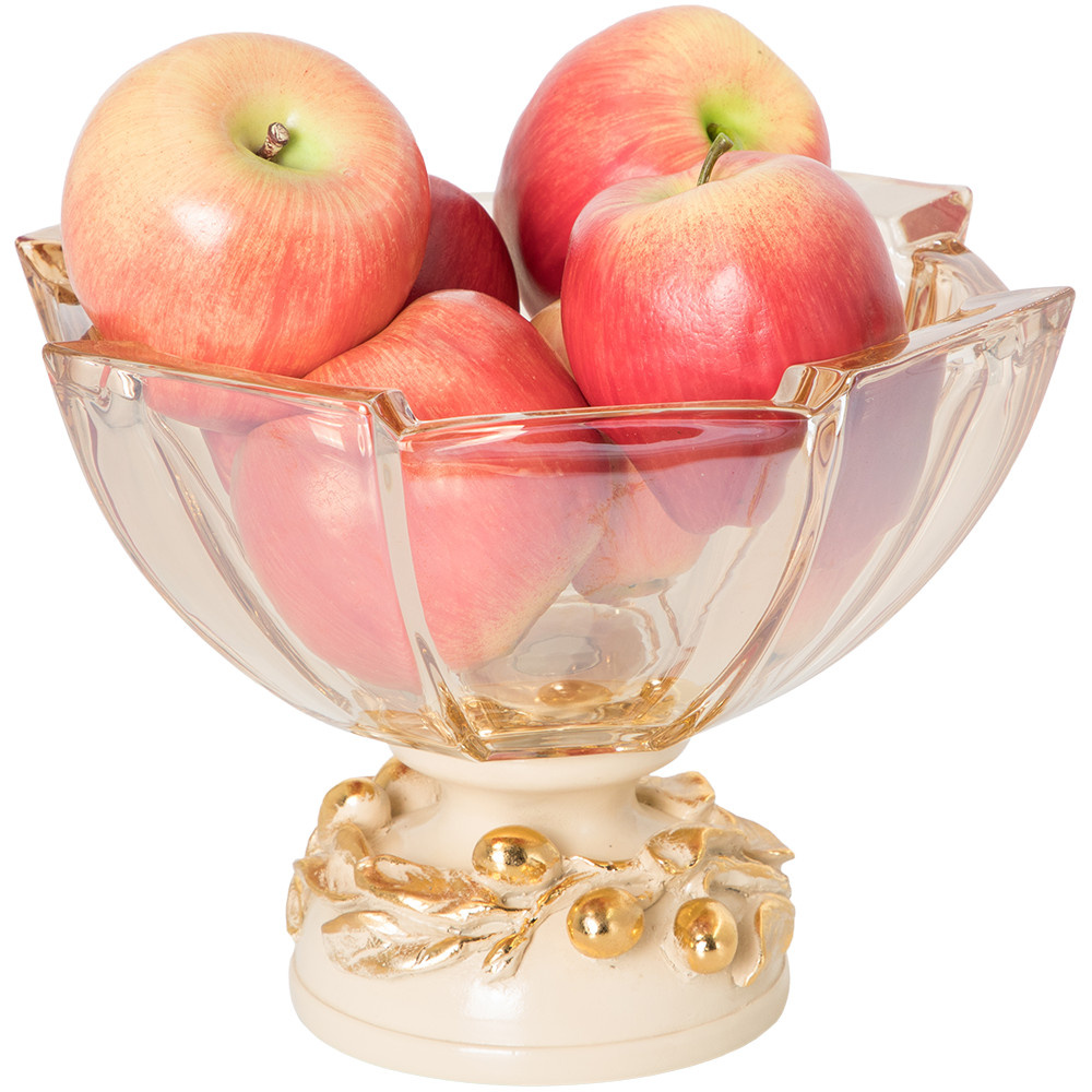 52102 BOGACHO Фруктовница и ваза Oliva Branch Gold Айвори  52104  - Вид №1