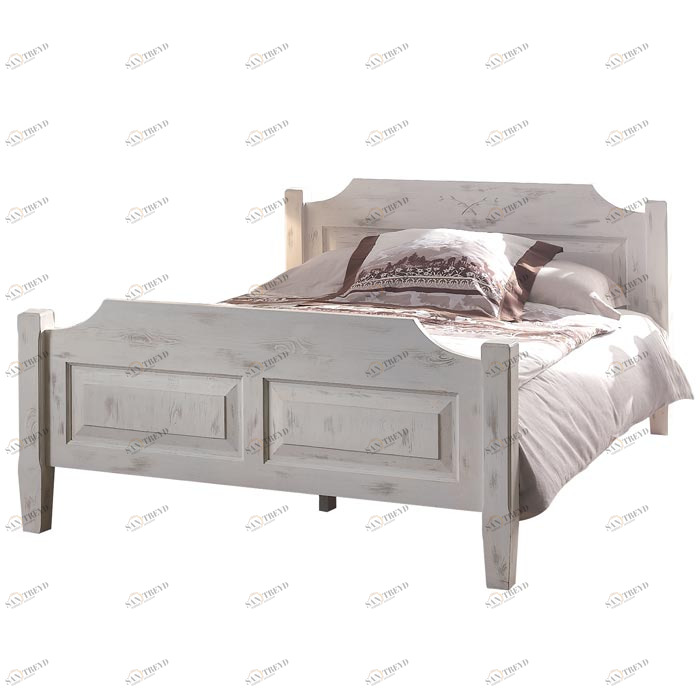 Кровать деревянная двуспальная 160х200 серая Solea VAVI SOLEA 132579 Белый 