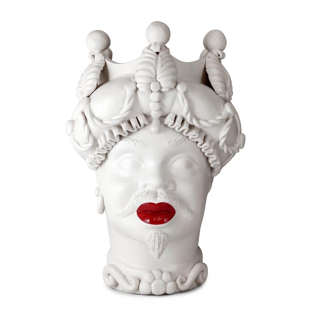 200946-WT ABHIKA ВАЗА MORO MAN BAROQUE WHITE MATT  - Вид №4