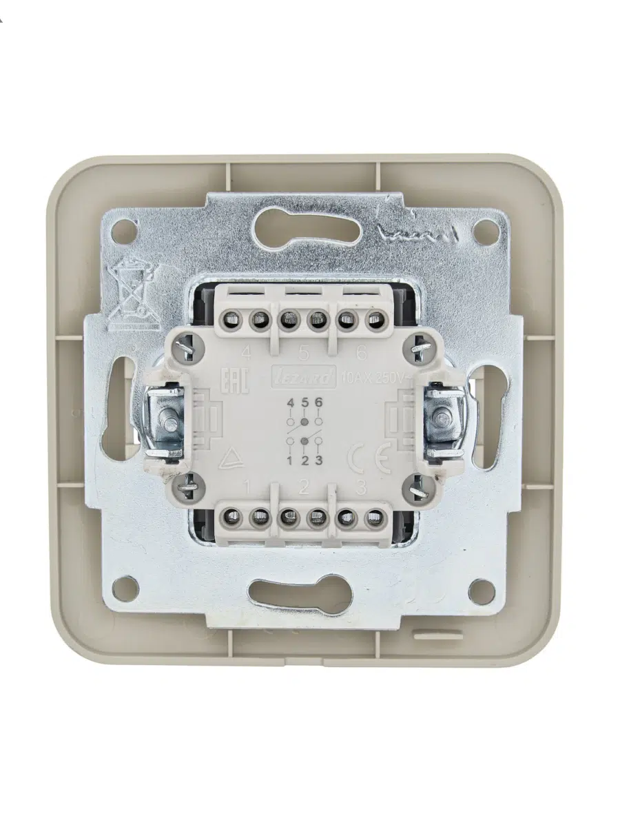 ASTI Выключатель проходной двойной крем LEZARD 7081-0303-106 - Вид №2