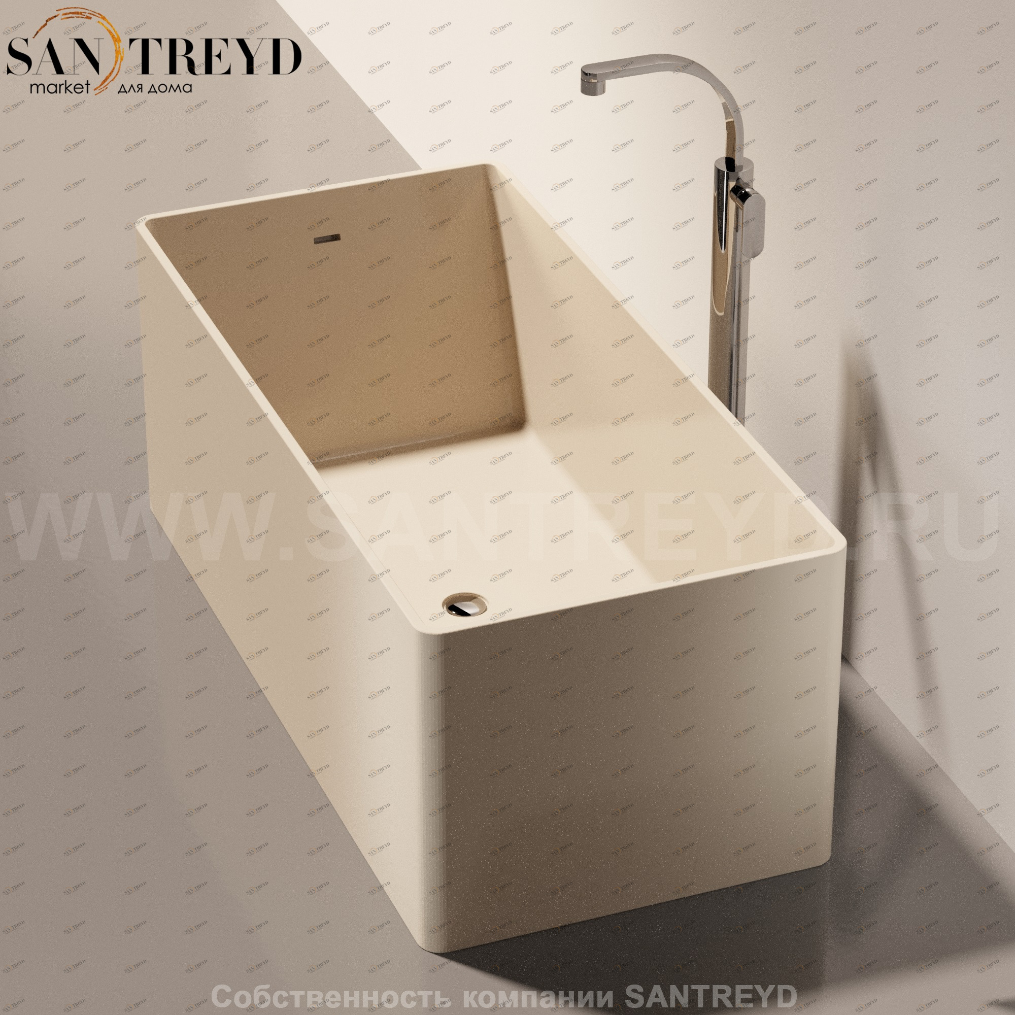 Flaminia WASH Ванна свободностоящая 150 см бежевая MW150.1015 Ceramica Flaminia MW1501015