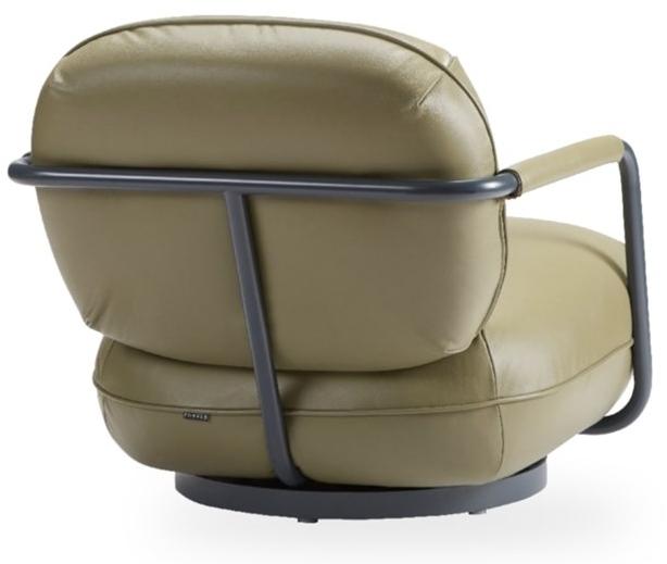ROSSIN Поворотное кожаное кресло с подлокотниками Pilù sun-id-1395995 - Вид №5