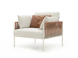 Тканевое садовое кресло с подлокотниками