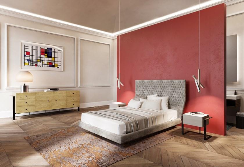 Barel Кровать из мягкой ткани с тафтинговым изголовьем sun-id-1394755 - Вид №2