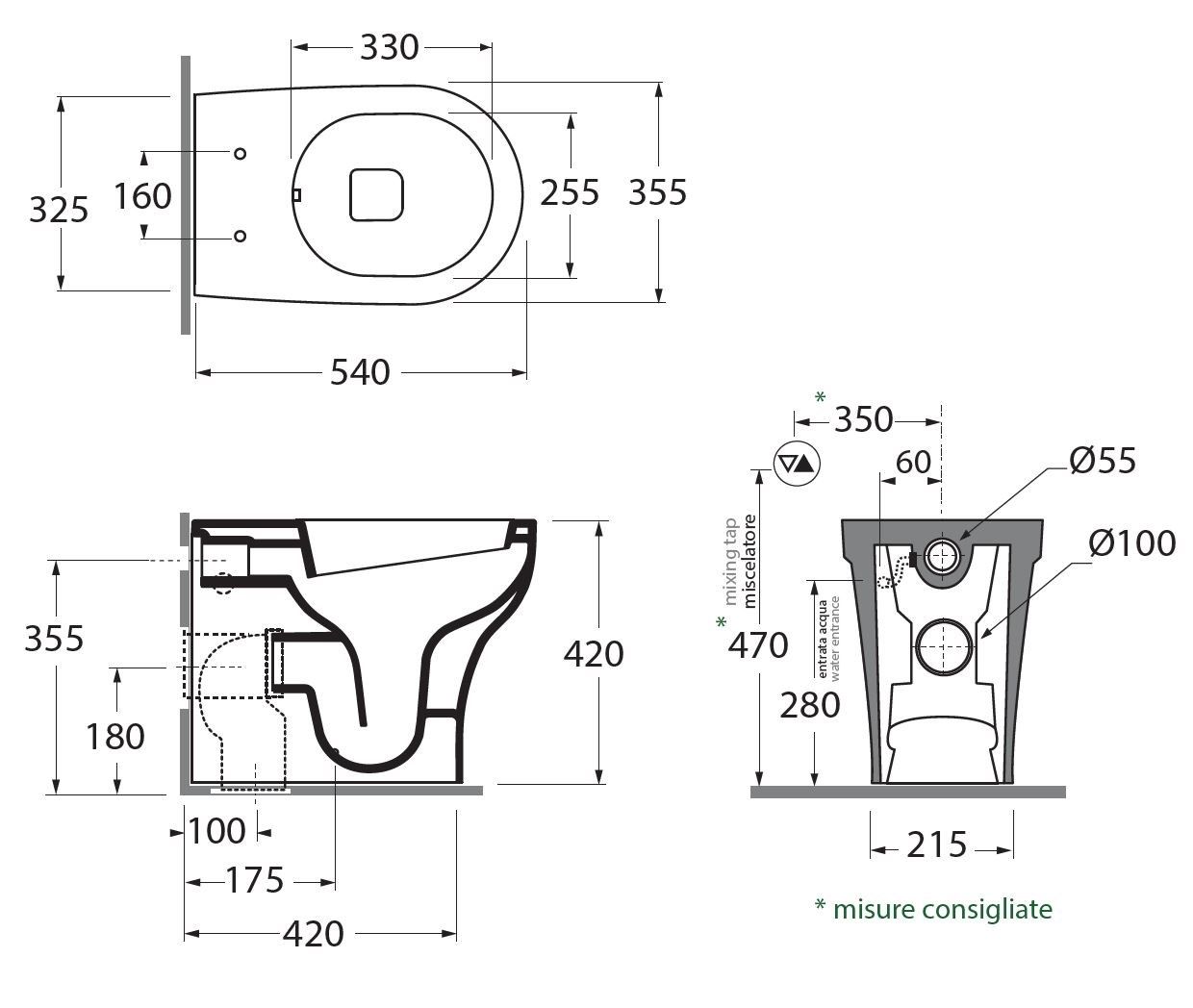 Керамический туалет для пола filomuro Azzurra Ceramica практичный ARCH-00144439 - Вид №4