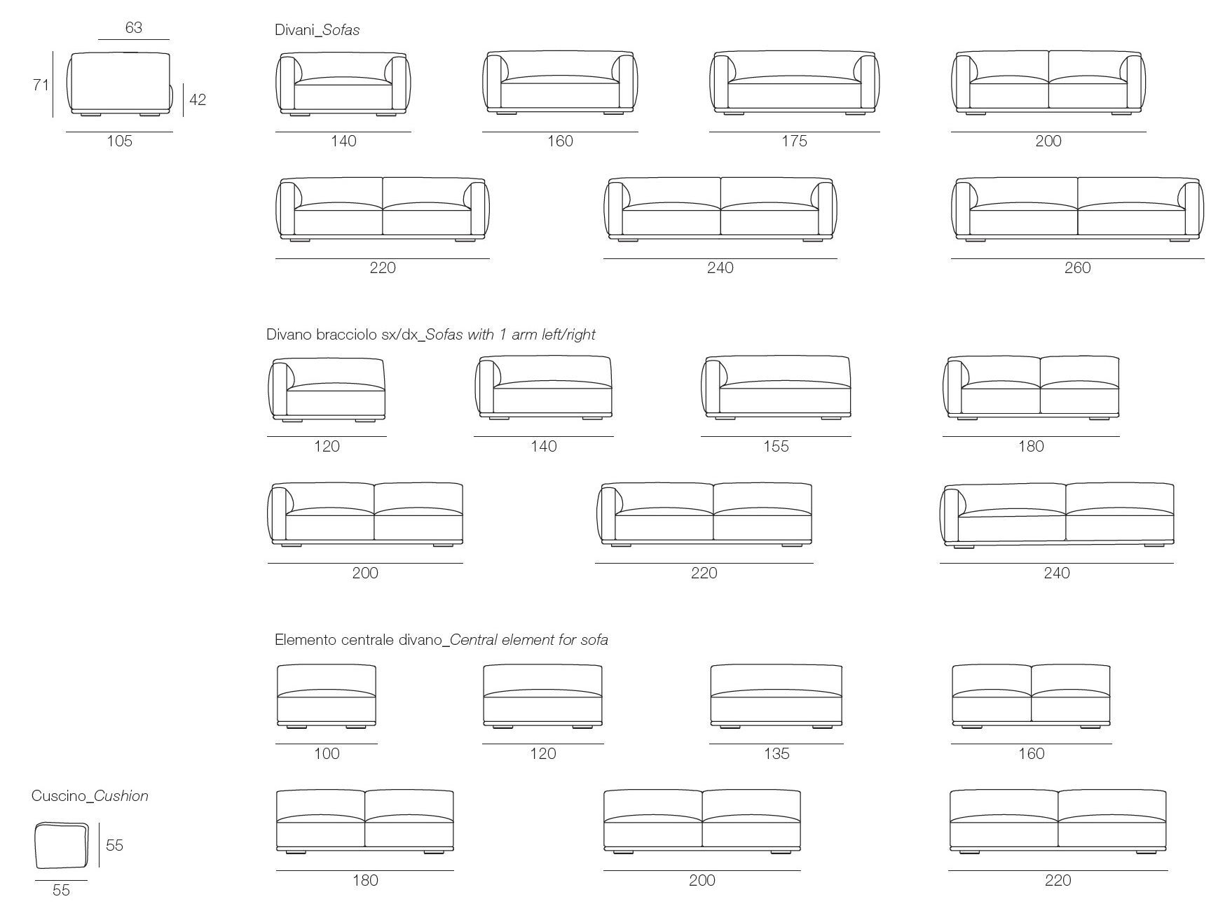 5-местный изогнутый тканевый диван CTS SALOTTI Багутта ARCH-00139920 - Вид №5