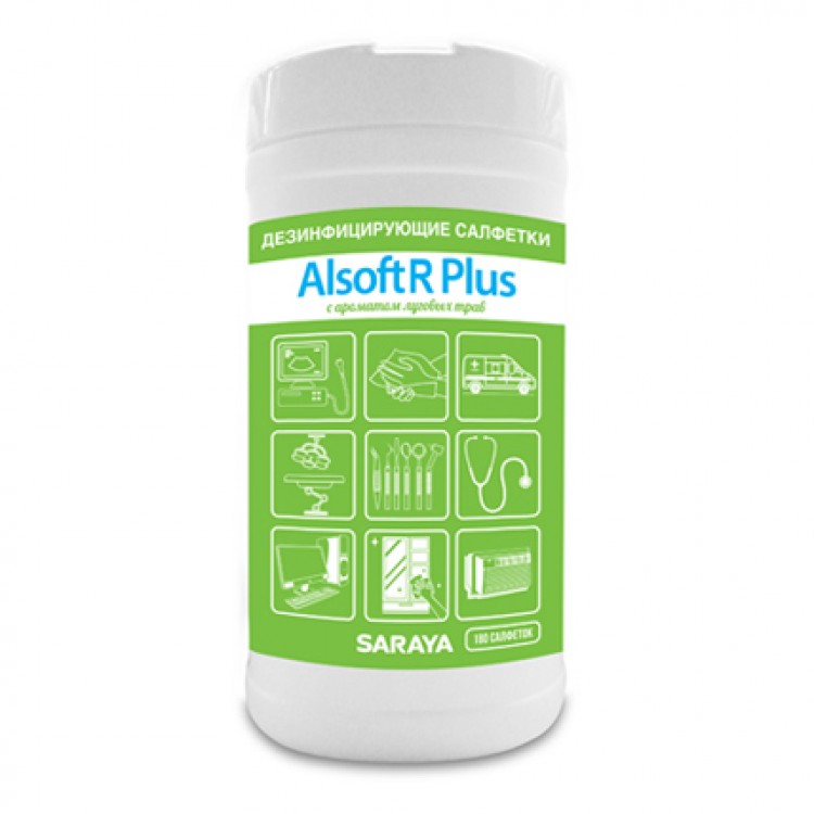 67024 SARAYA СНГ, Россия Дезинфицирующие салфетки Saraya Alsoft R Plus 67024 в упаковке по 80 шт 