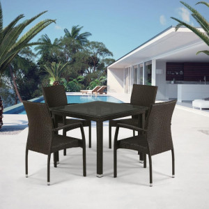 T257A/Y379A-W53 Brown 4Pcs Комплект плетеной мебели Afina