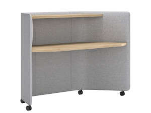 Рабочий стол на колесах со звукопоглощающими перегородками