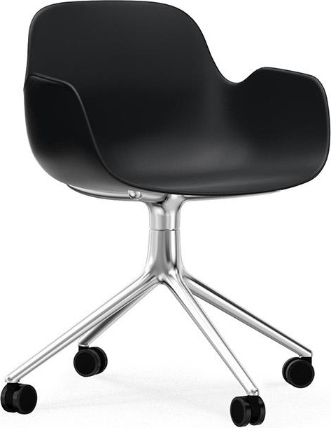 604975 Кресло Swivel 4W Aluminium / Black Normann Copenhagen Form