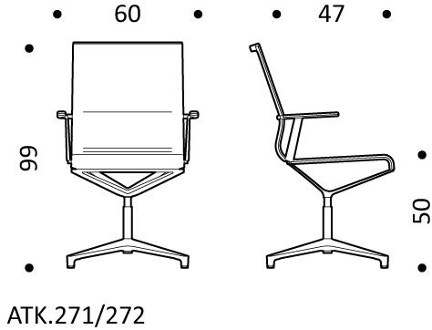 ICF Поворотное офисное кресло из кожи с 4-мя спицами Stick chair sun-id-1354529 - Вид №2
