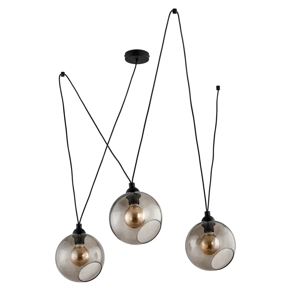 Светильник подвесной Lighting Pobo 1981, 3 лампы, 14 м², цвет чёрный дымчатый TK Lighting STLM-2190323
