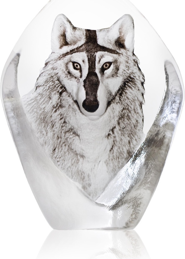 10663726 MALERAS Скульптура "Волк", серая, 100/140 мм 
