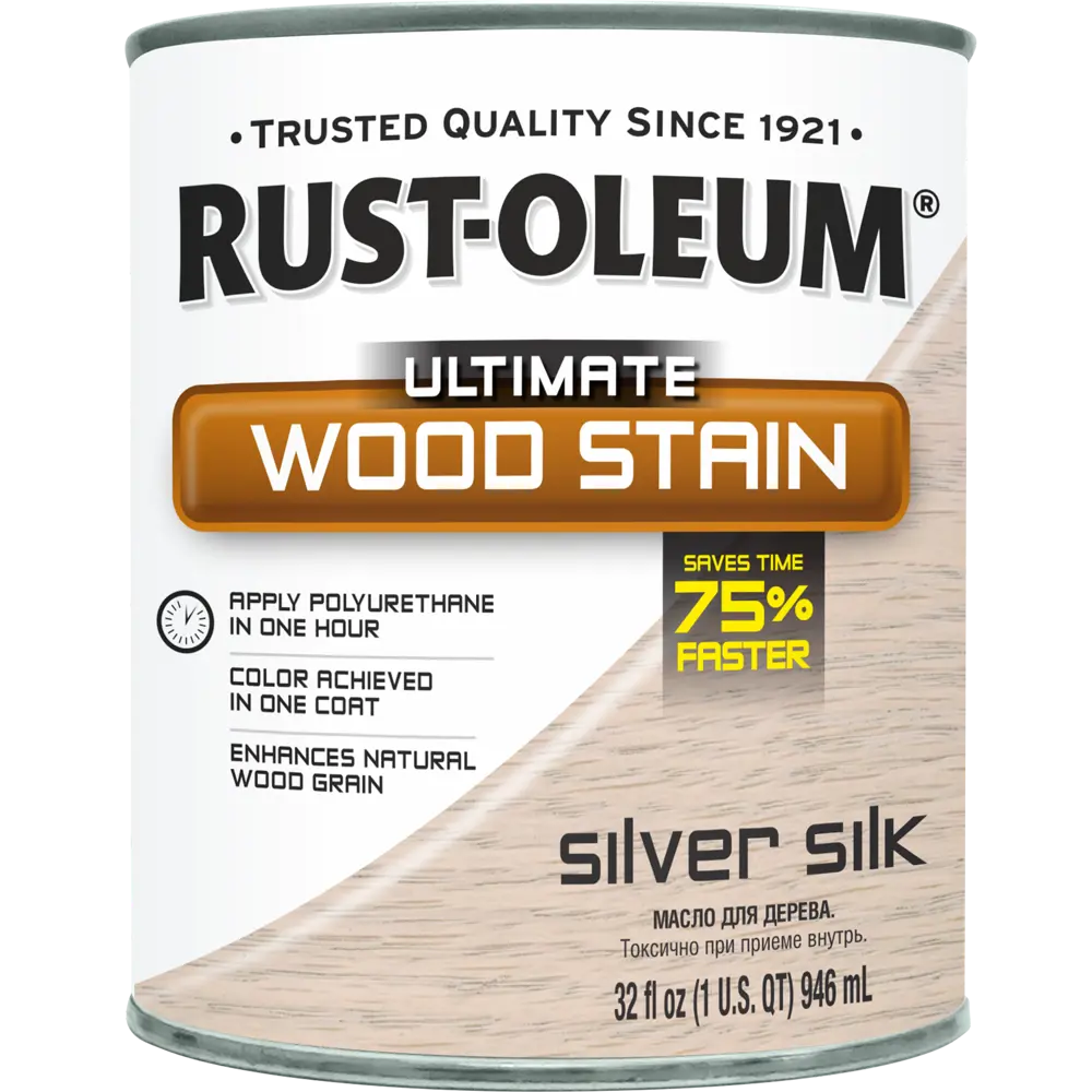 Масло тонирующее Ultimate цвет серебристый шелк 0.946 л RUST-OLEUM STLM-2101390 - Вид №1
