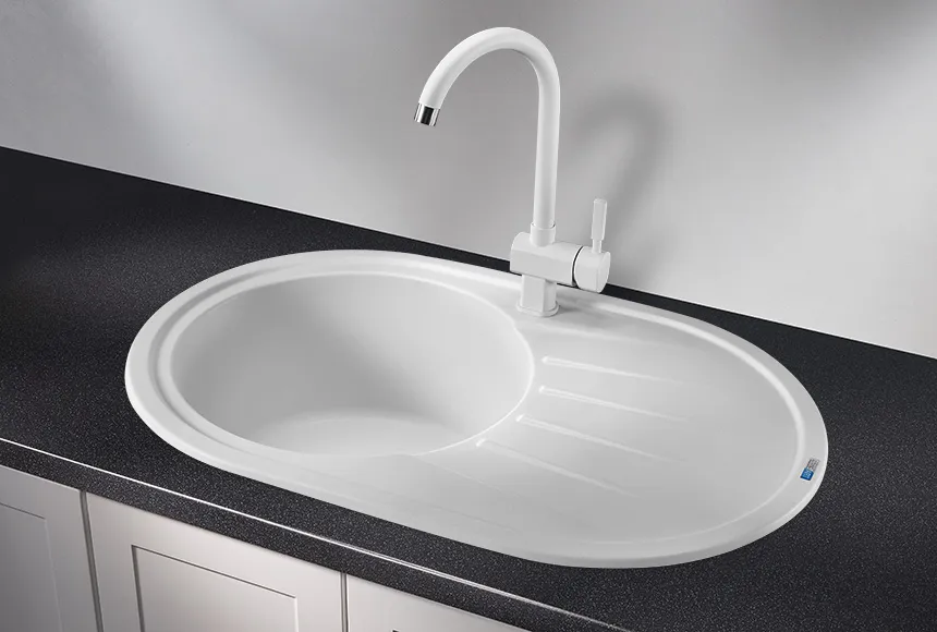 7601, БЕЛЫЙ, кухонная мойка, СтандАРТ кварц GRANULA Standart 7601-ST64