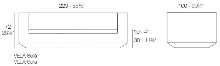 VONDOM Яркий садовый диван Vela sun-id-1447708 - Вид №4