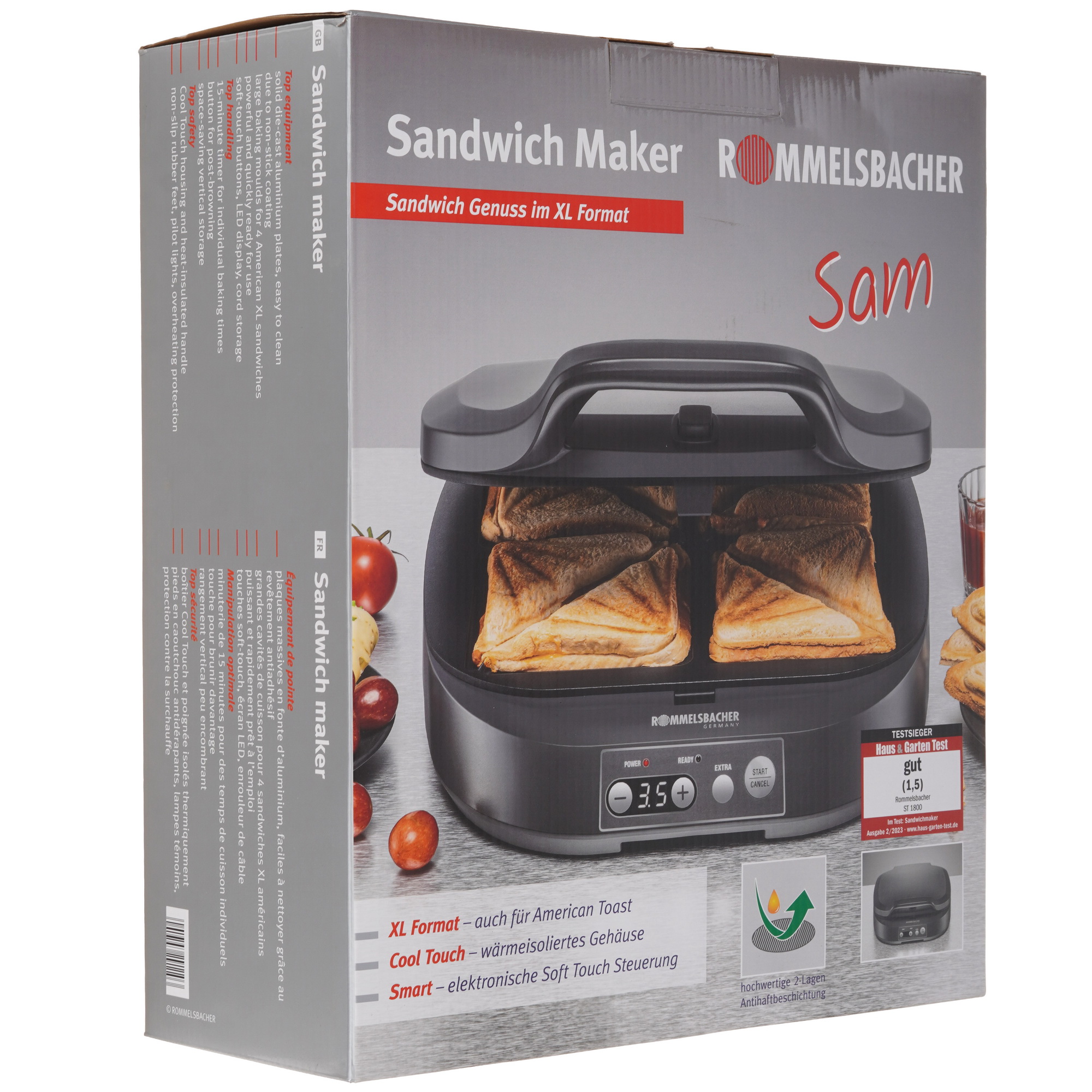 9168833 Сэндвичница Rommelsbacher ST 1800 серый STDN-0110004 - Вид №7