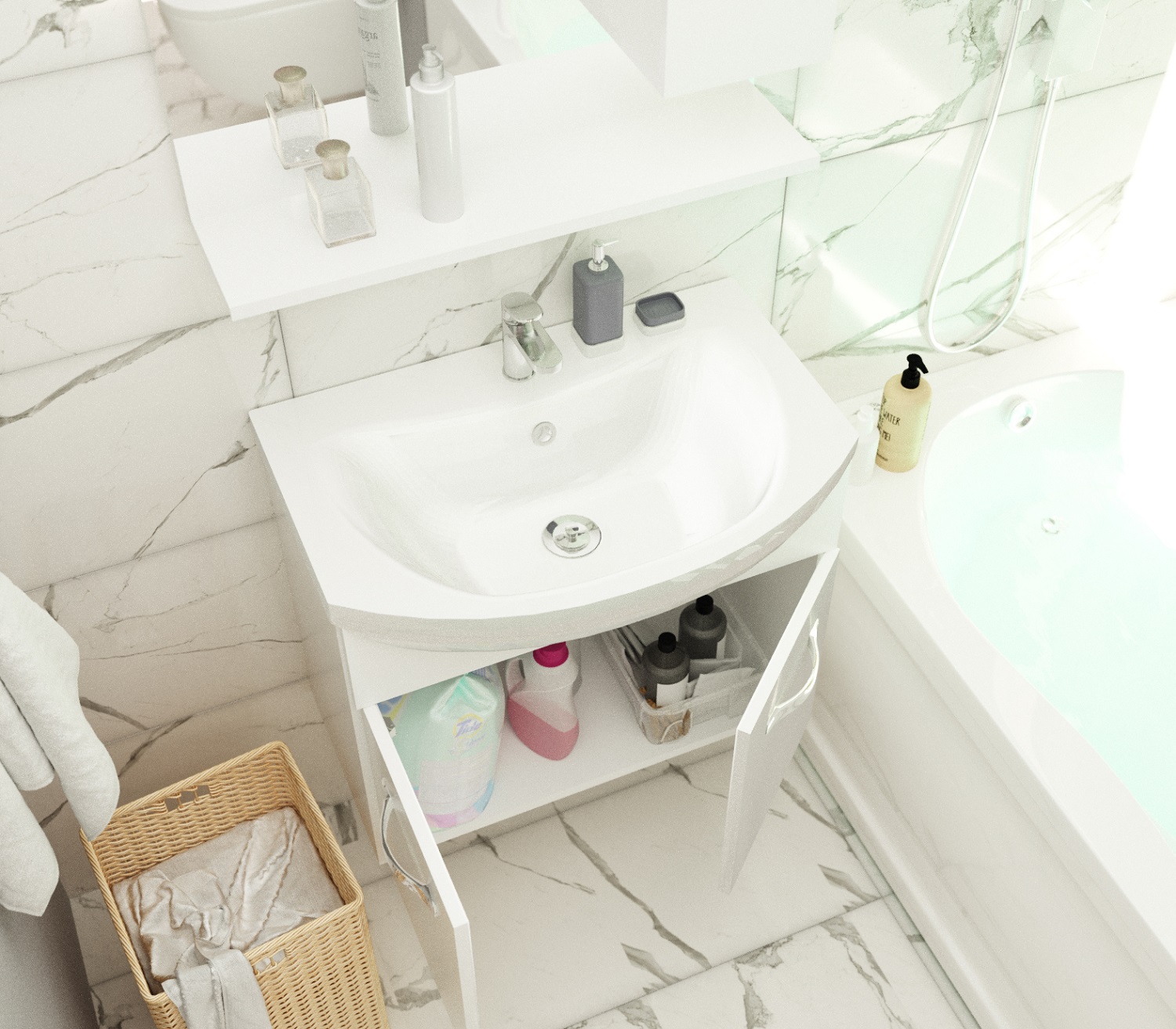 У50112 Тумба без раковины Вита 65П 2д, МДФ 1 Marka Вита - Вид №2