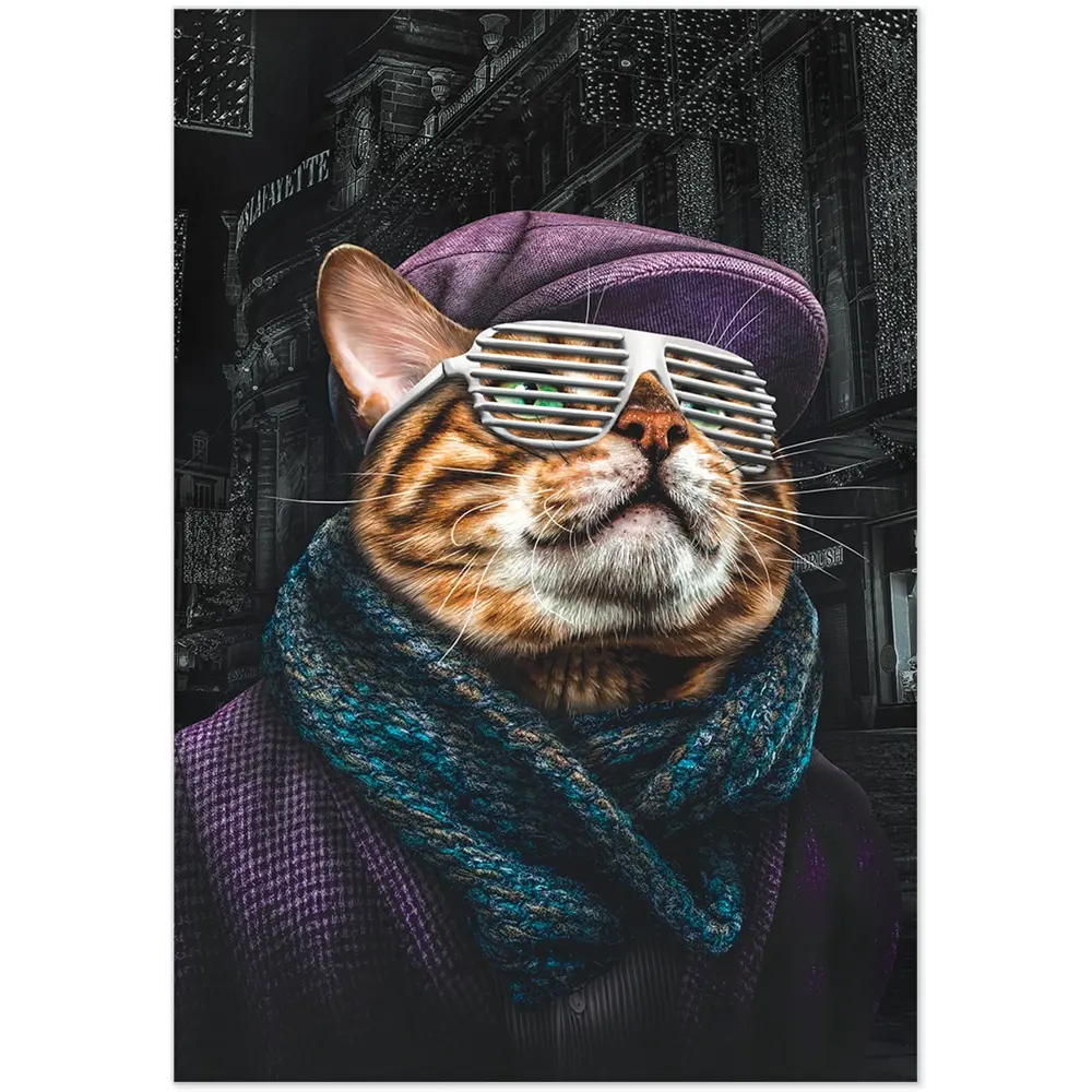 Картина на холсте Кот-хипстер 3 70x110 см FBRUSH STLM-2042667