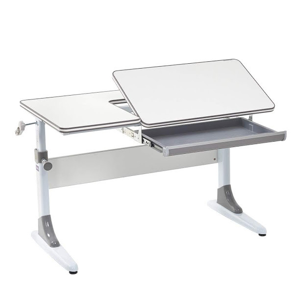 Парта растущая детская с выдвижным пеналом серая Grato Grey Cubby FUNDESK  00-3948623 Белый;серый Santreyd  - Вид №1