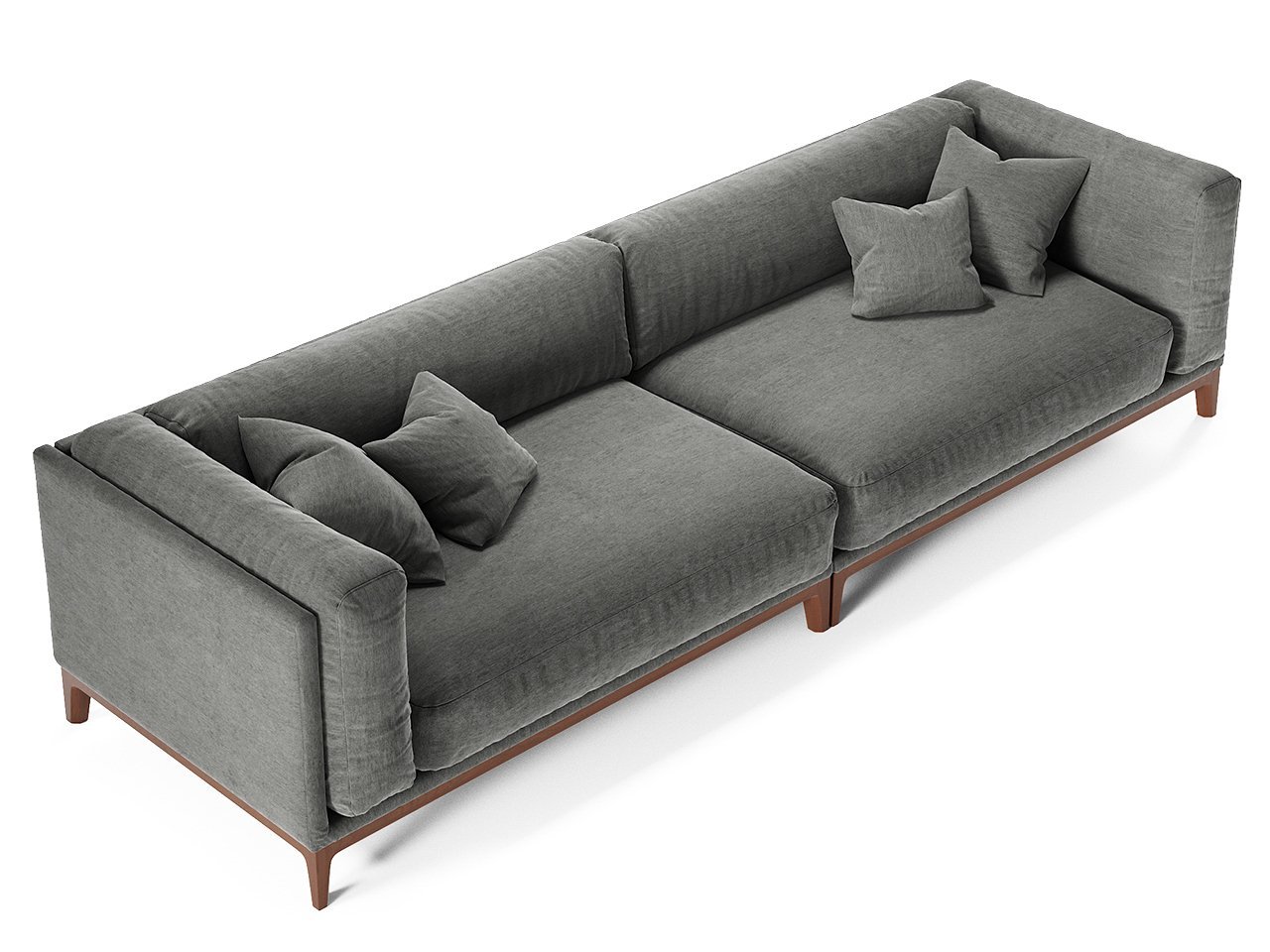 Диван Case прямой серый велюр THE IDEA ДИЗАЙНЕРСКИЕ 210541 Серый  - Вид №1