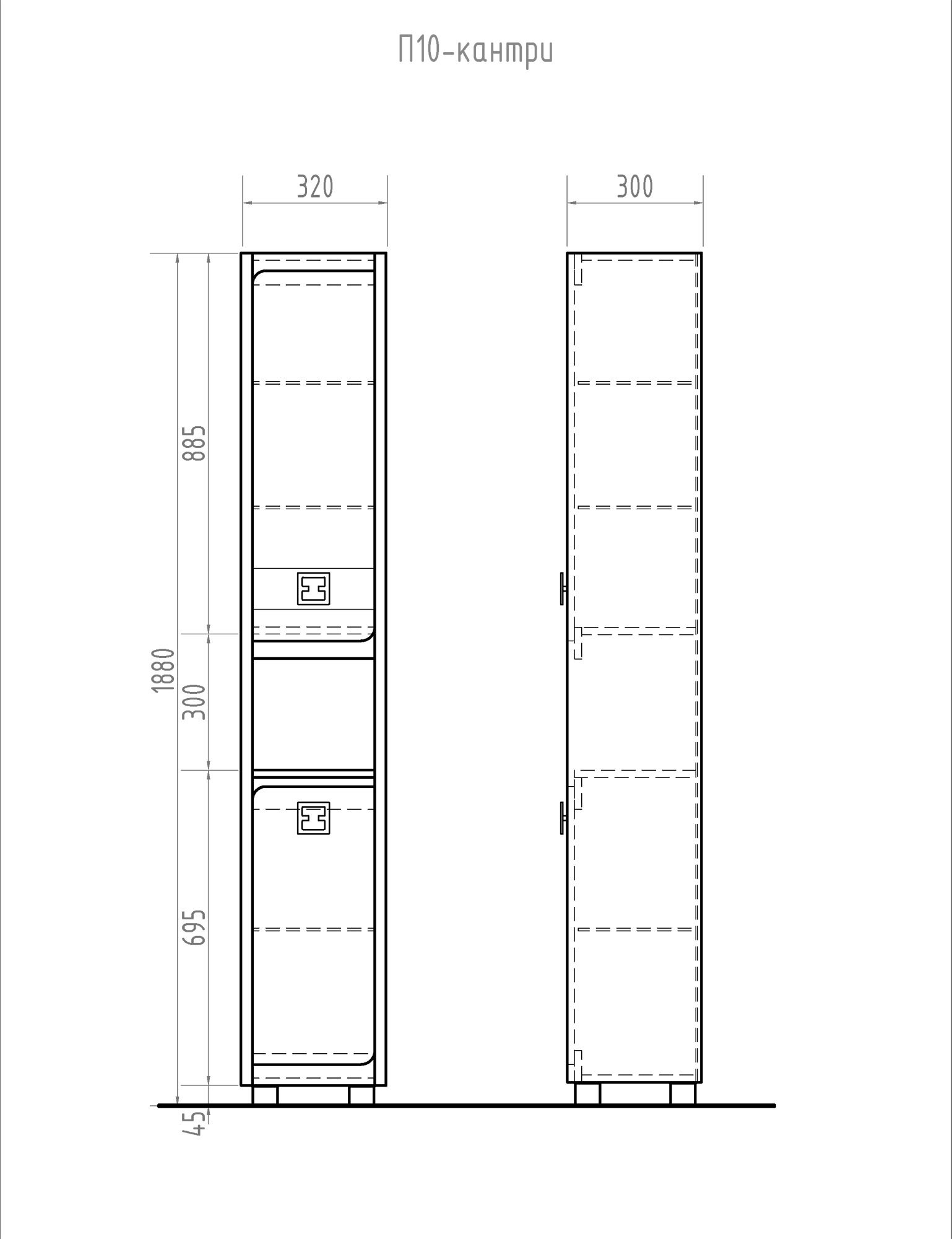 Пенал Bruno дуб кантри300⨉320⨉1900 мм кантри Santreyd sun-id-665230 - Вид №4
