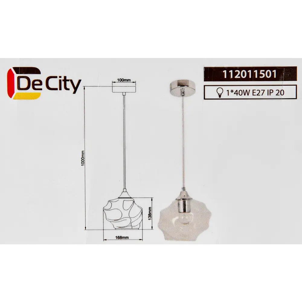 Светильник подвесной De City Соло 40 Вт E27 220 В черный/золотистый 88038456 STLM-2005341  - Вид №10