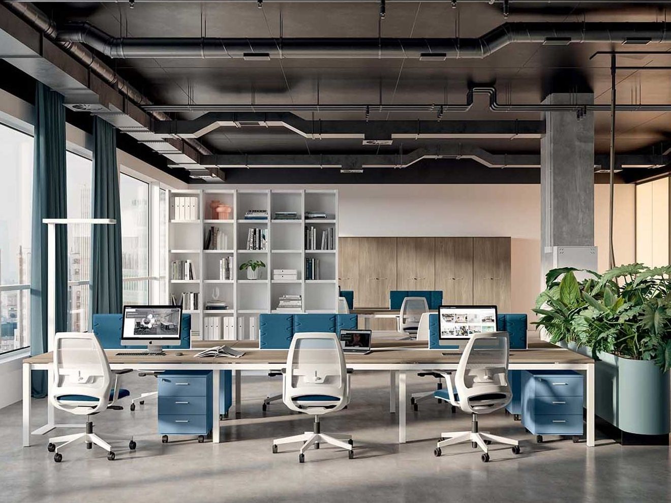 Модульный рабочий стол Quadrifoglio Group дизайн-офис ARCH-00089584